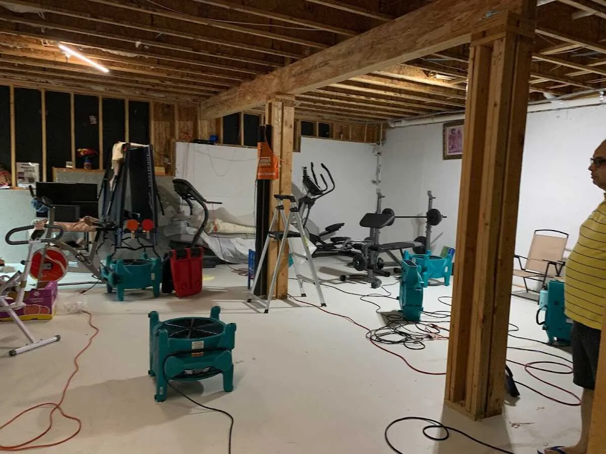 Basement drying equipment setup for Contents Cleaning & Restoration in Ogden